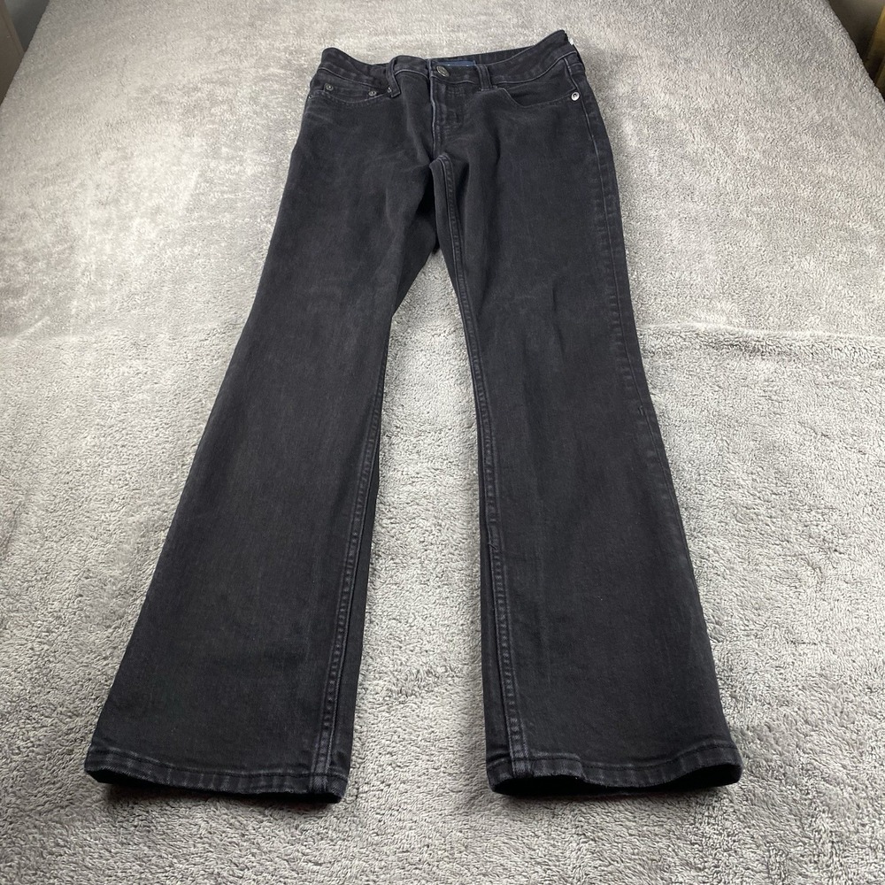Aeropostale‎ Mid Rise Boot Jeans Womens 2 Short Black Stretch Denim